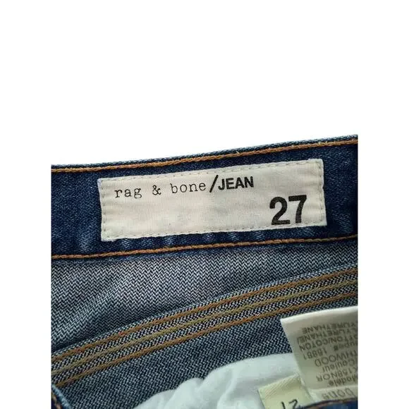 Rag & Bone Skinny Jeans Raw Hem Dark Wash 27 EUC - Picture 6 of 9